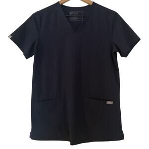 FIGS Casma Three-Pocket Scrub Top in Navy Blue, Size XS